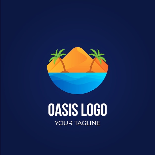 Modelo de logotipo de oásis gradiente