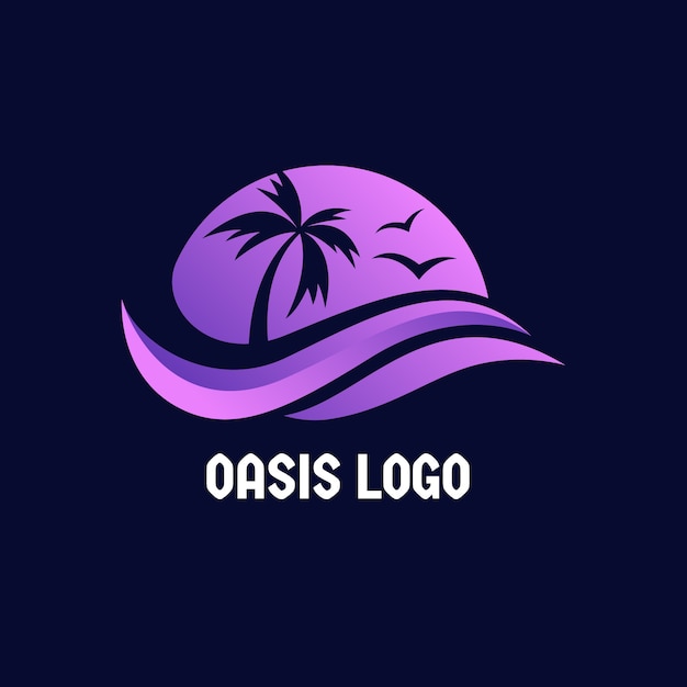 Vetor grátis modelo de logotipo de oásis gradiente