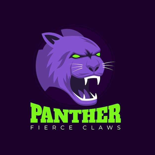 Modelo de logotipo de pantera desenhado à mão