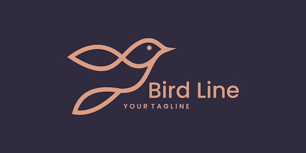 Modelo de logotipo de pássaro com cor dourada para a inspiração de design de logotipo da empresa.