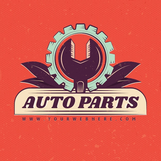 Modelo de logotipo de peças de automóvel planas