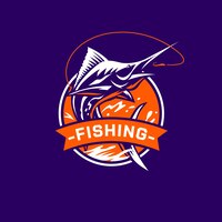 Vetor grátis modelo de logotipo de pesca desenhado à mão