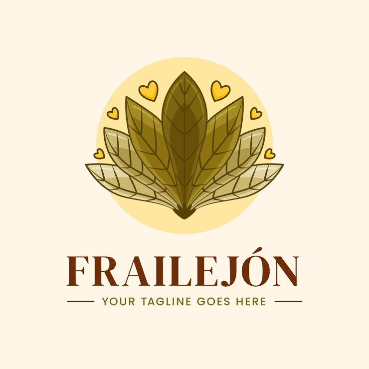 Vetor grátis modelo de logotipo de planta frailejon desenhado à mão