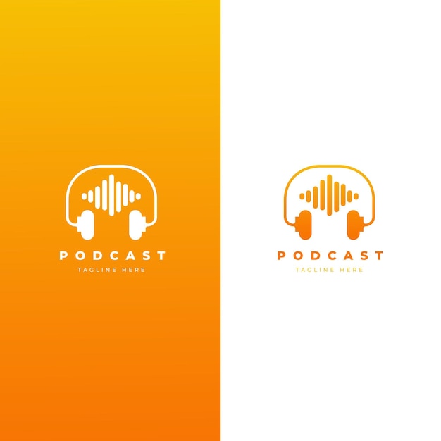 Vetor grátis modelo de logotipo de podcast detalhado