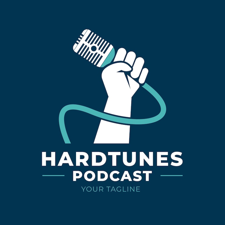 Vetor grátis modelo de logotipo de podcast detalhado