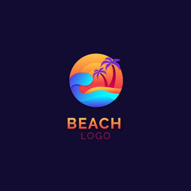 Vetor grátis modelo de logotipo de praia