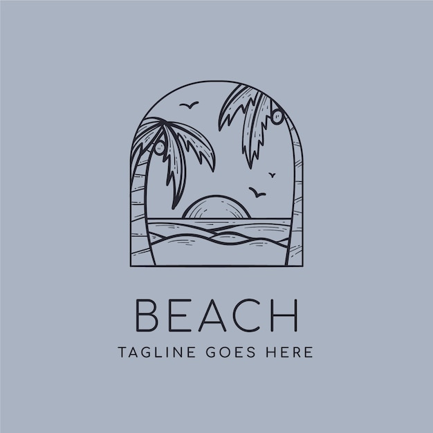 Vetor grátis modelo de logotipo de praia