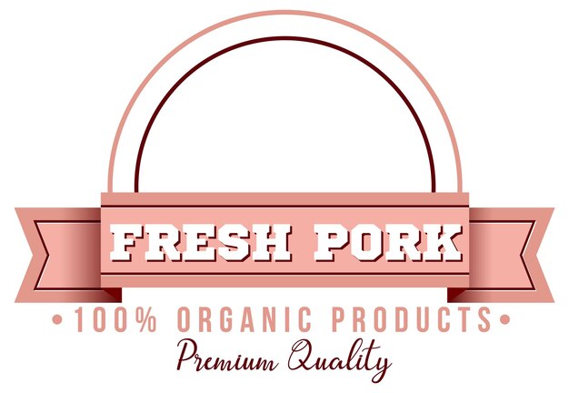 Modelo de logotipo de produto orgânico de carne de porco fresca