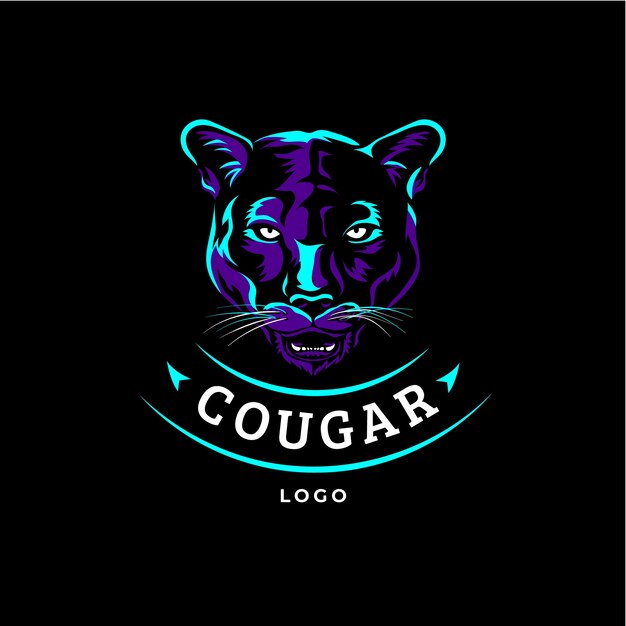 Modelo de logotipo de puma criativo desenhado à mão