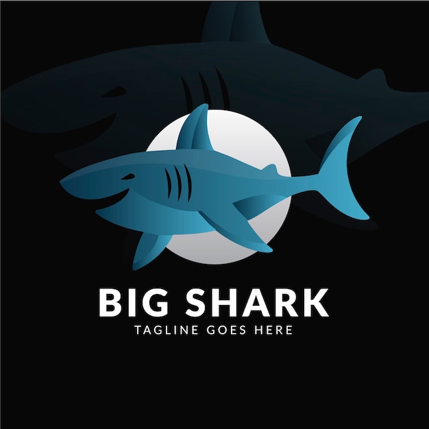 Modelo de logotipo de shark criativo em gradiente