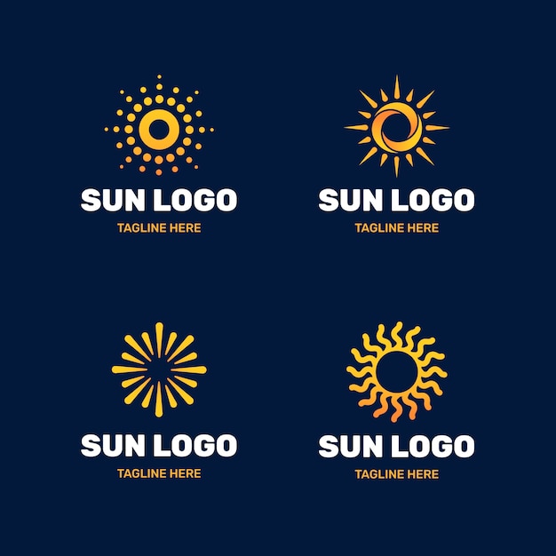 Modelo de logotipo de sol gradiente