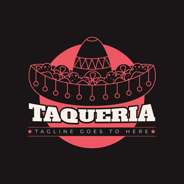 Modelo de logotipo de taqueria desenhado à mão