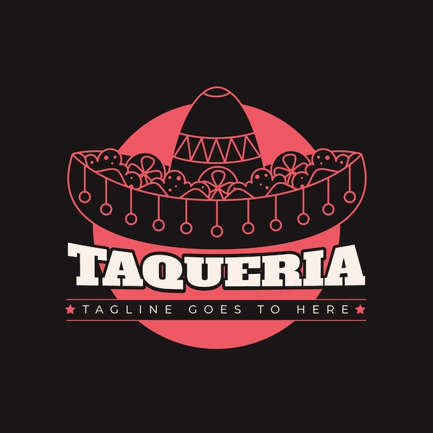 Modelo de logotipo de taqueria desenhado à mão