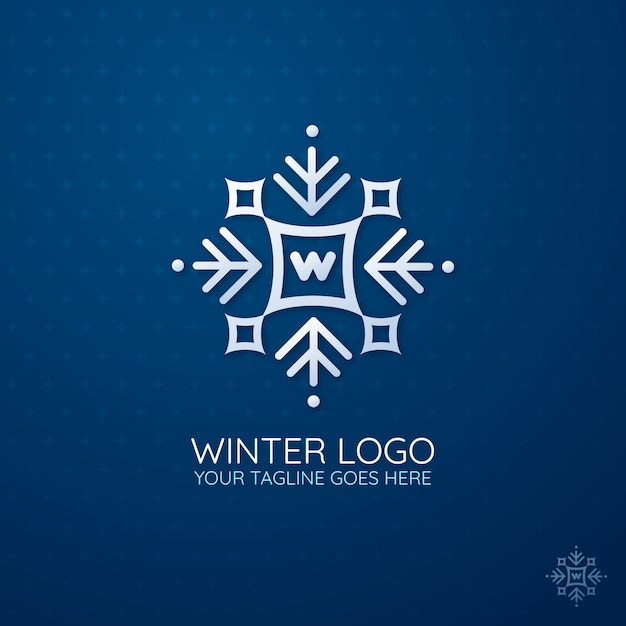 Vetor grátis modelo de logotipo de temporada de inverno realista