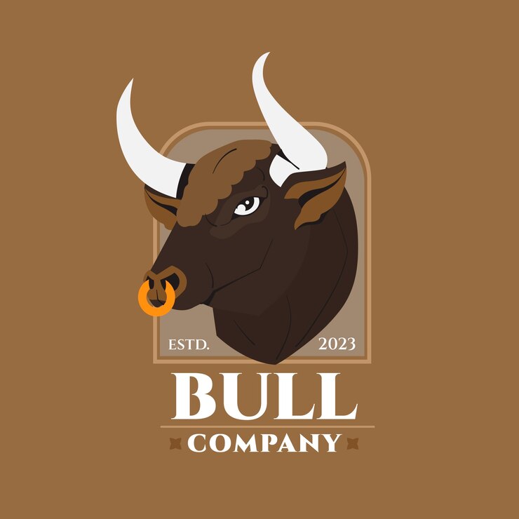 Vetor grátis modelo de logotipo de touro desenhado à mão