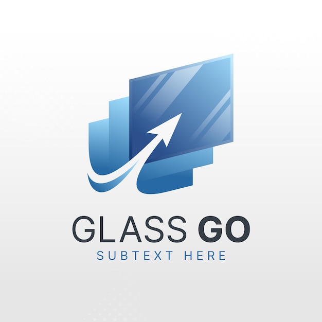 Modelo de logotipo de vidro gradiente