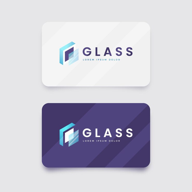 Vetor grátis modelo de logotipo de vidro gradiente
