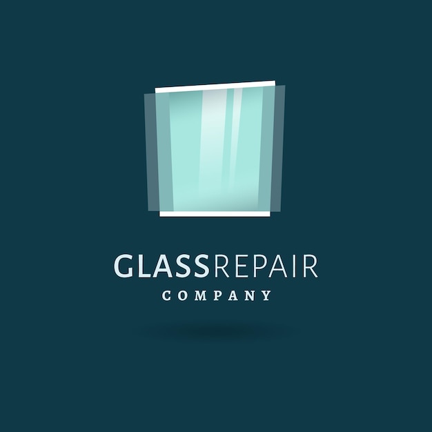Modelo de logotipo de vidro plano
