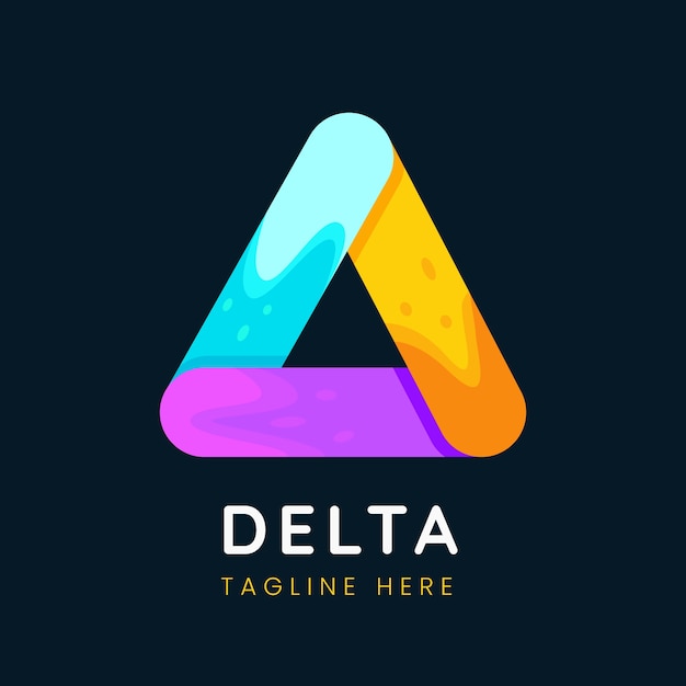 Vetor grátis modelo de logotipo delta de design plano