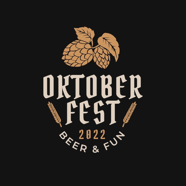 Modelo de logotipo desenhado à mão para o festival oktoberfest