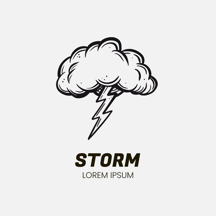 Vetor grátis modelo de logotipo desenhado à mão para tempestade