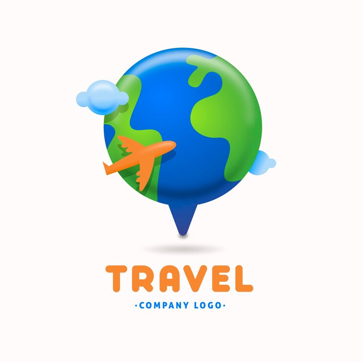 Vetor grátis modelo de logotipo detalhado de viagens