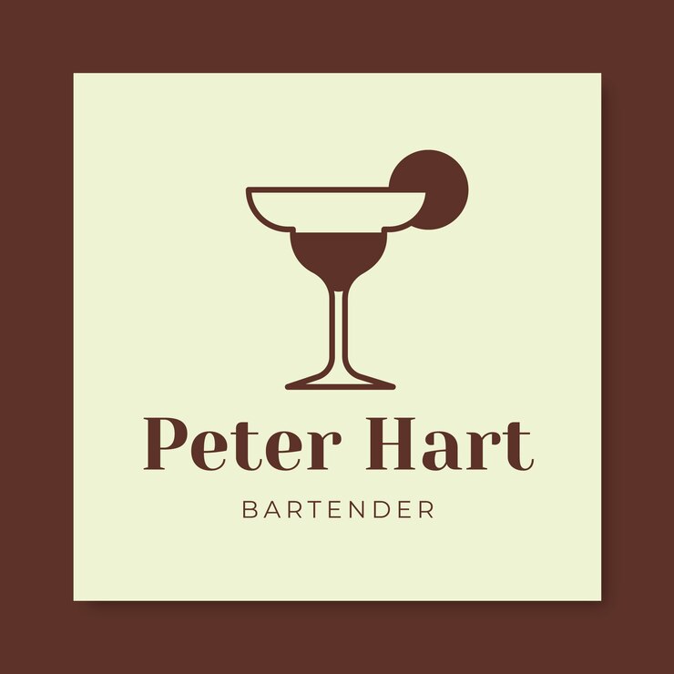 Vetor grátis modelo de logotipo do bartender duotone