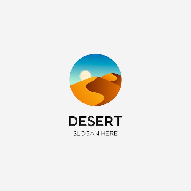 Modelo de logotipo do deserto gradiente