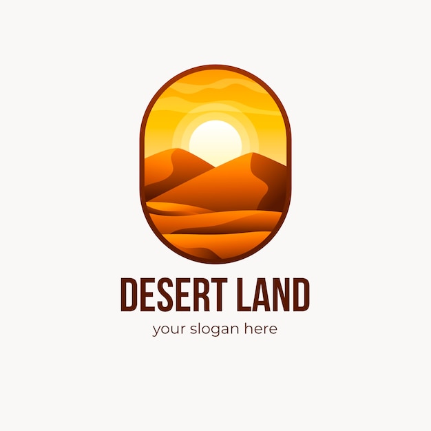 Vetor grátis modelo de logotipo do deserto gradiente