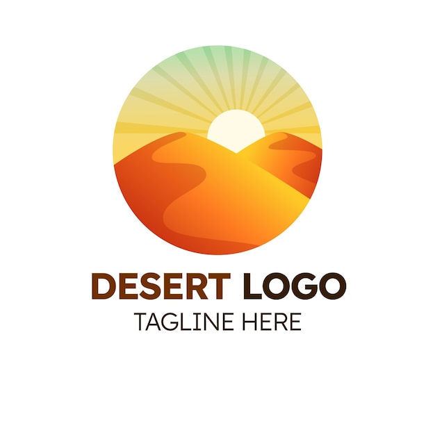 Modelo de logotipo do deserto gradiente