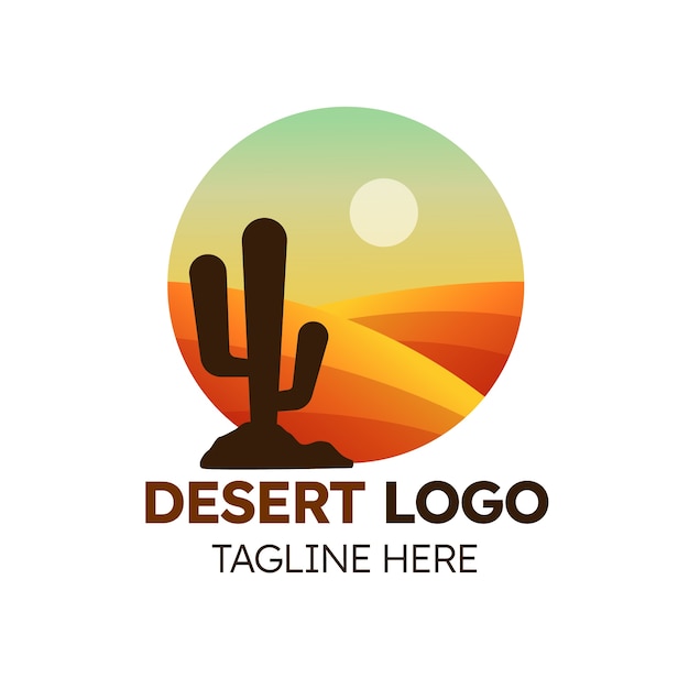 Modelo de logotipo do deserto gradiente