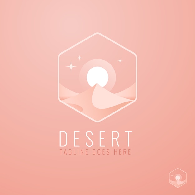 Modelo de logotipo do deserto gradiente