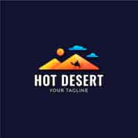 Vetor grátis modelo de logotipo do deserto gradiente