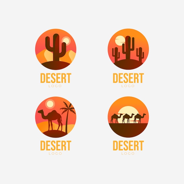 Modelo de logotipo do deserto gradiente