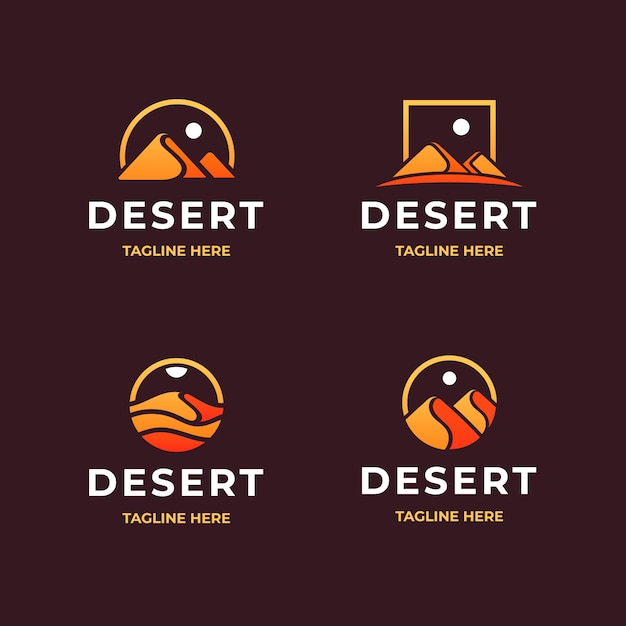 Vetor grátis modelo de logotipo do deserto gradiente