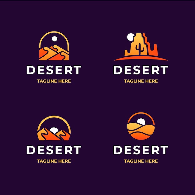 Vetor grátis modelo de logotipo do deserto gradiente