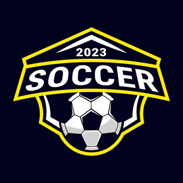Vetor grátis modelo de logotipo do emblema do esporte de futebol