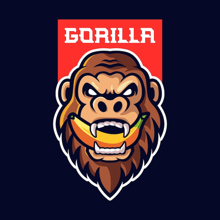 Vetor grátis modelo de logotipo do gorila mascote