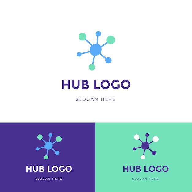 Vetor grátis modelo de logotipo do hub