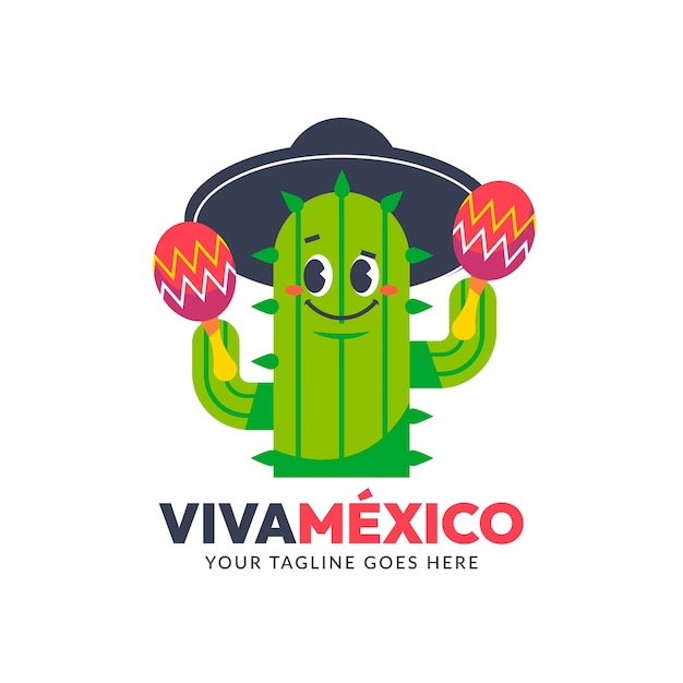 Modelo de logotipo do méxico design plano