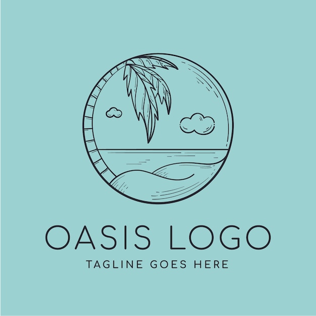 Vetor grátis modelo de logotipo do oásis