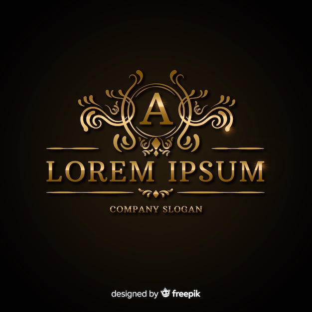 Modelo de logotipo dourado luxuoso