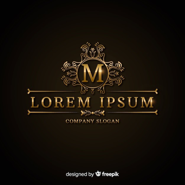 Modelo de logotipo dourado luxuoso