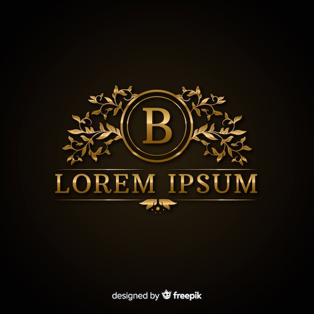 Vetor grátis modelo de logotipo dourado luxuoso