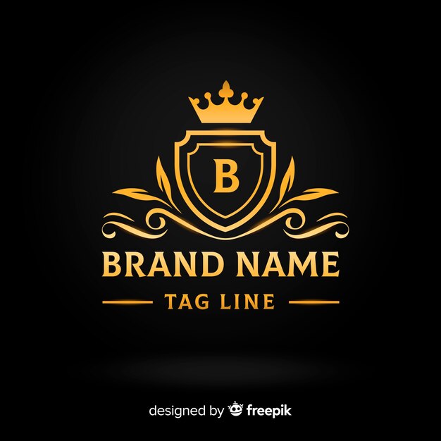 Modelo de logotipo elegante dourado plana