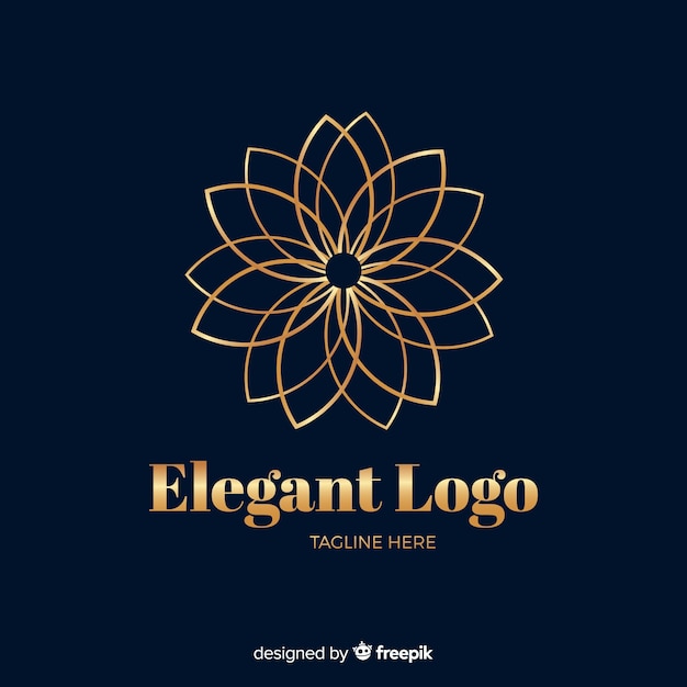 Vetor grátis modelo de logotipo elegante dourado