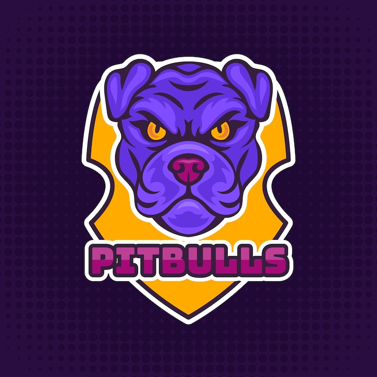 Vetor grátis modelo de logotipo esport pitbull desenhado à mão