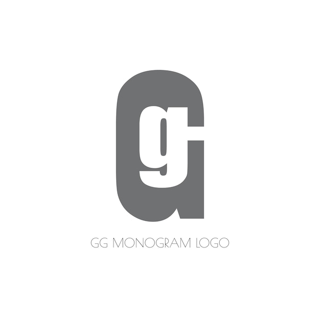 Modelo de logotipo gg de design plano