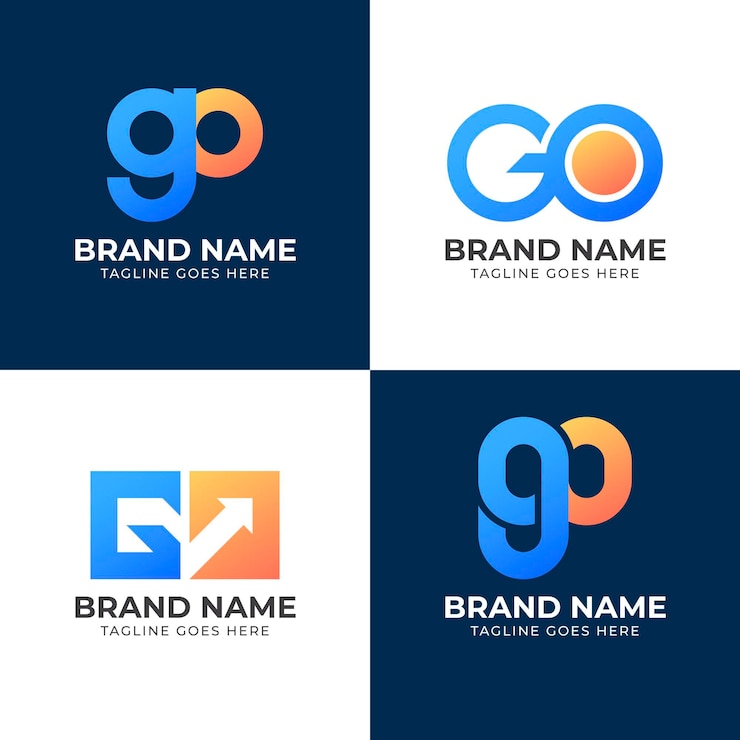 Vetor grátis modelo de logotipo go em gradiente