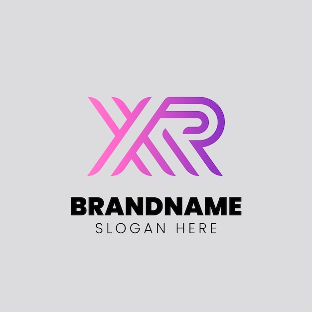 Modelo de logotipo gradient rx ou xr